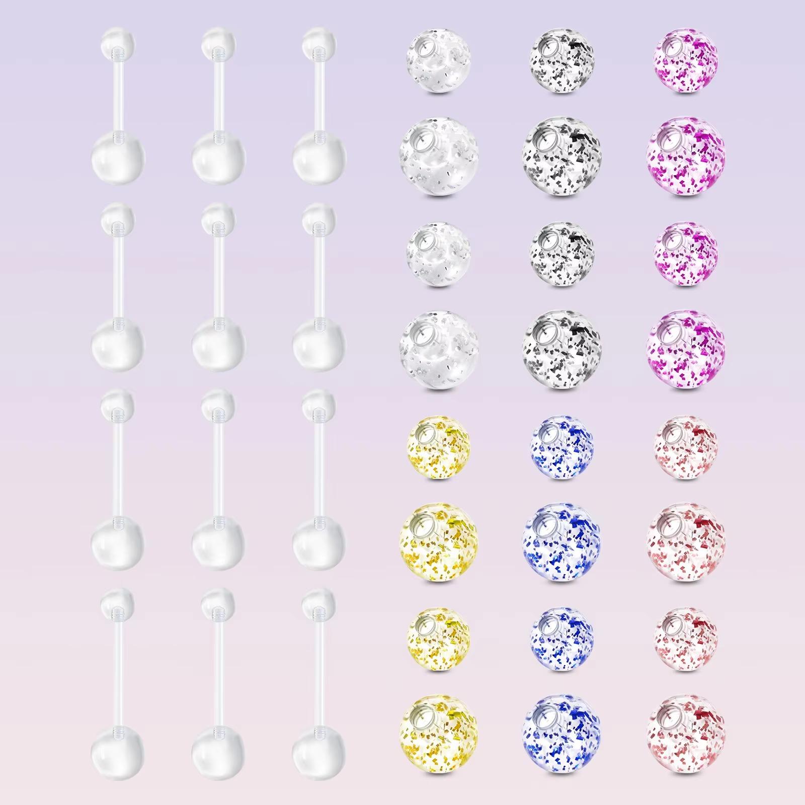 Body Jewelry Replacement Ball - 12pcs 14G Acryl Helder Navel Piercings