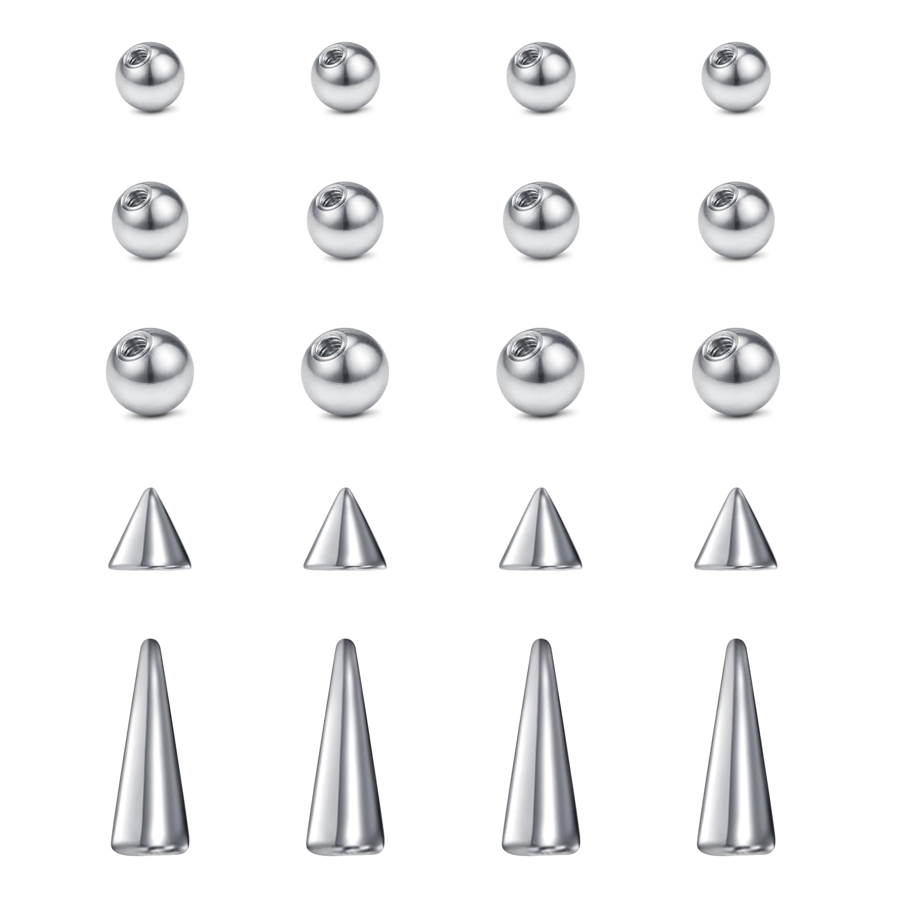 Body Jewelry Replacement Ball - 20pcs 16Gauge roestvrijstalen vervangingsballen voor lippenknoppen