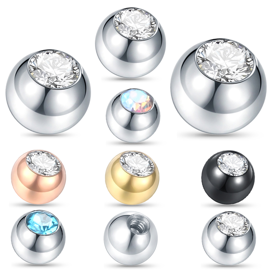 Body Jewelry Replacement Ball - 10Pc Rvs Schroef Ballen Vervanging Voor
