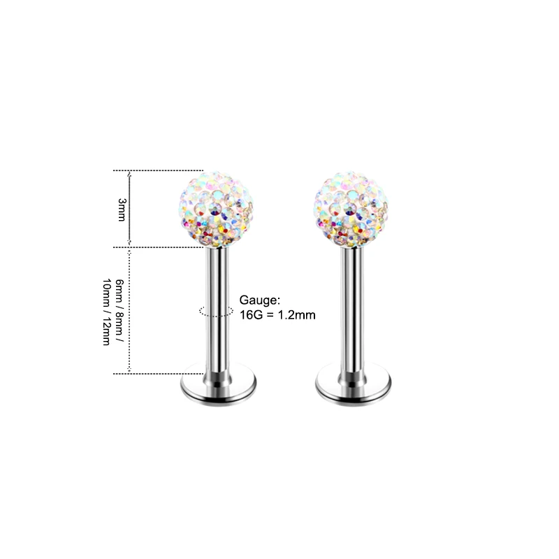 4 stuks 16G chirurgisch staal  - Body Jewelry Surgical Steel recensie en prijs