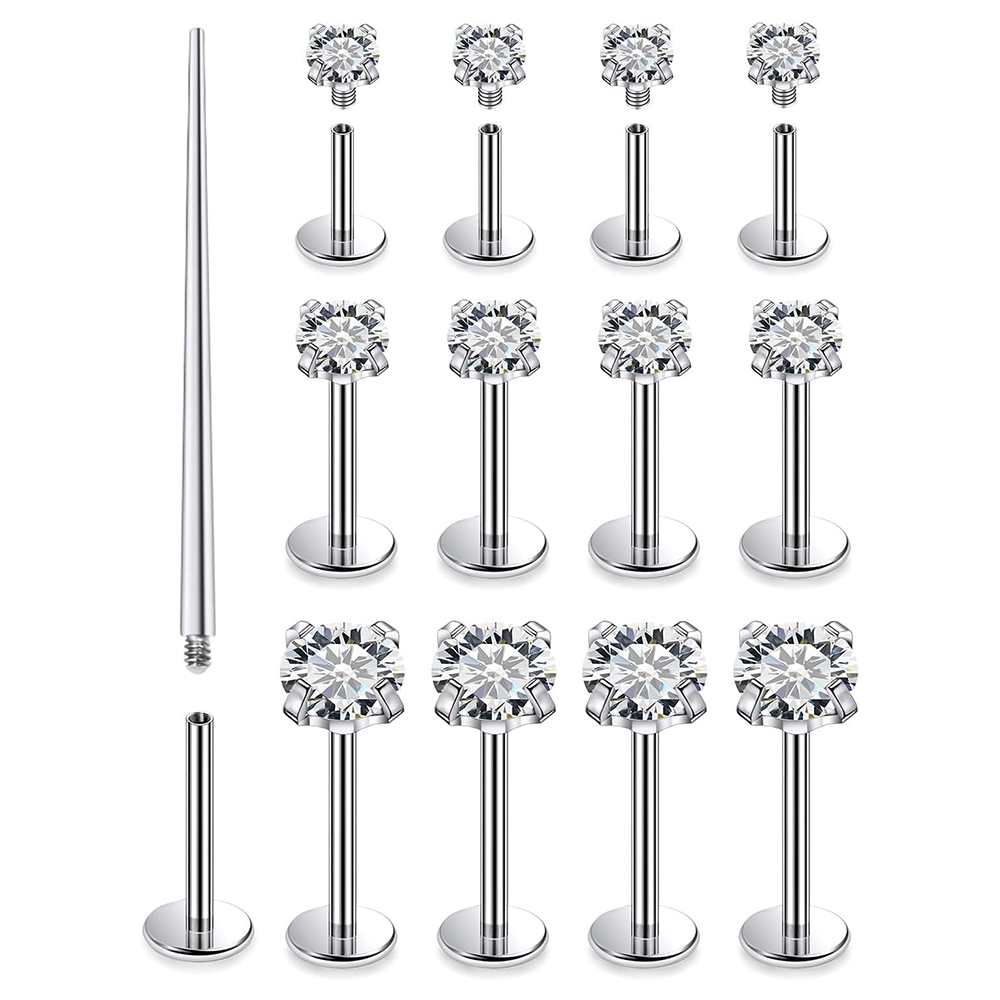 13 STKS Labret Piercing Set Ch - Body Jewelry Surgical Steel recensie en prijs